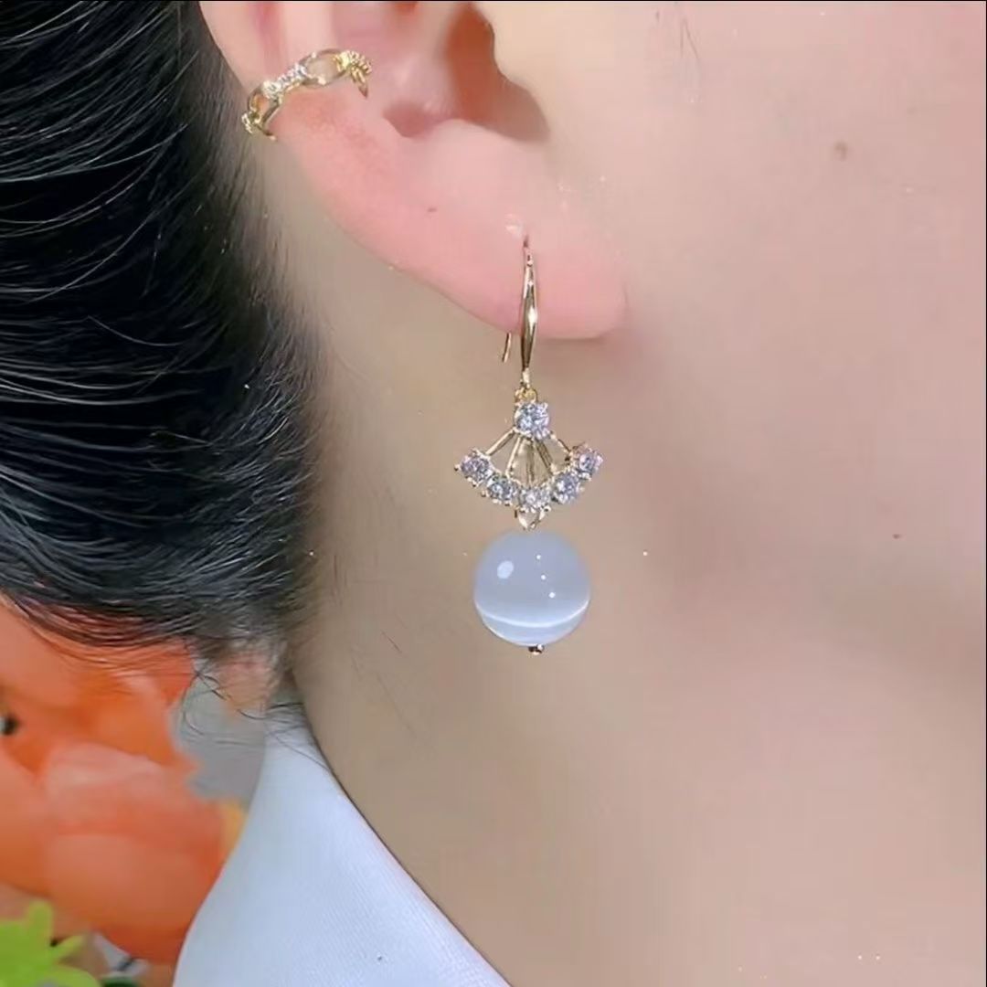 铜合金耳饰 日韩复古宫廷耳环商务风女时尚百搭N3446
