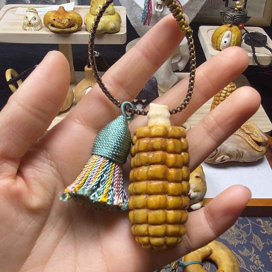 鹿骨手串/手链鹿角根付老玉米配饰