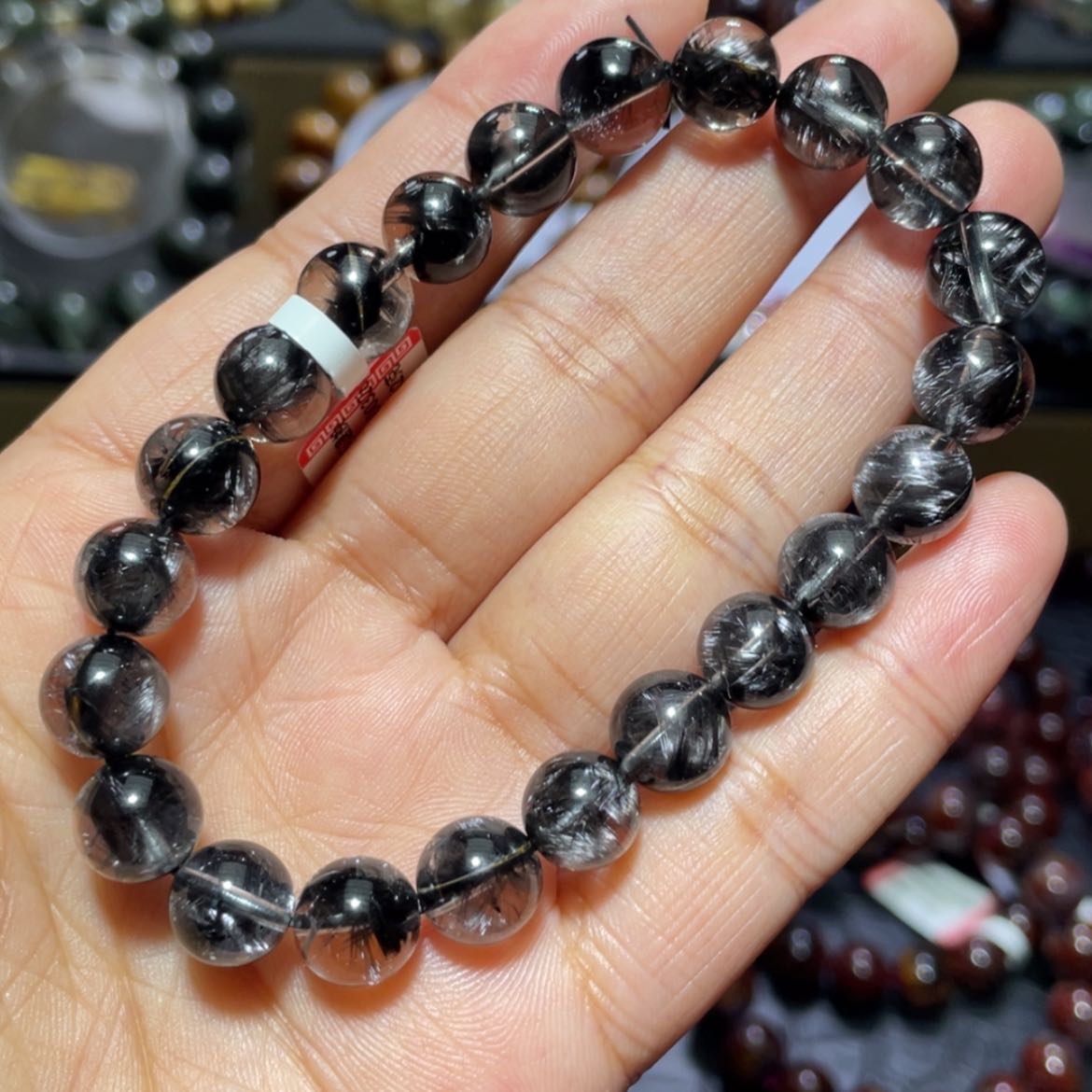 【闪购商品】水晶手串未镶嵌黑银钛手串