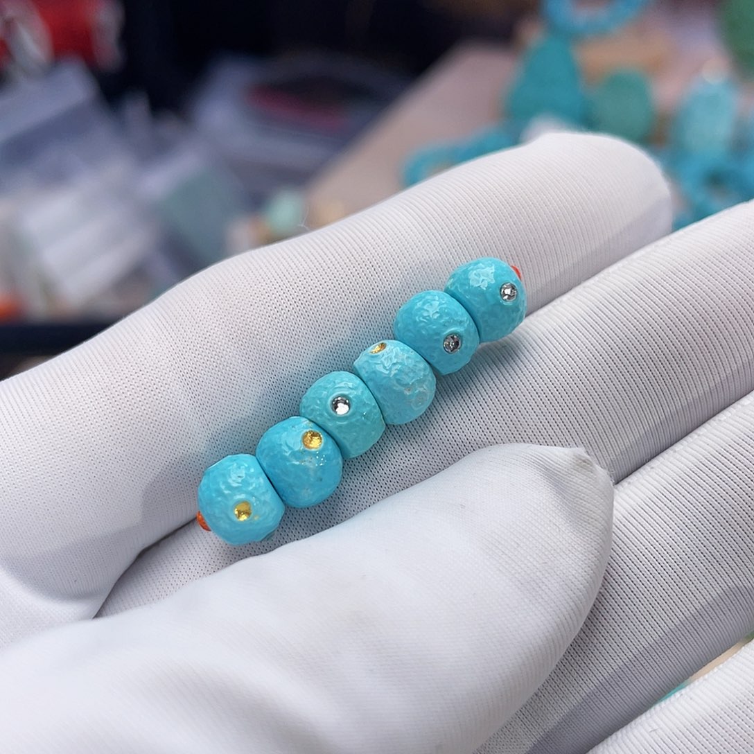 绿松石珠宝奇石未镶嵌心**愿