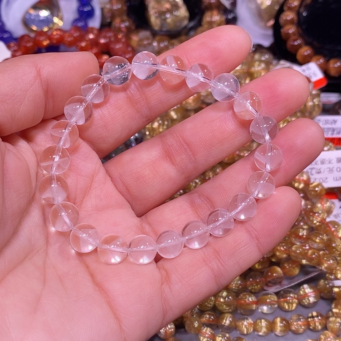 未镶嵌手链水晶白幽灵金字塔8