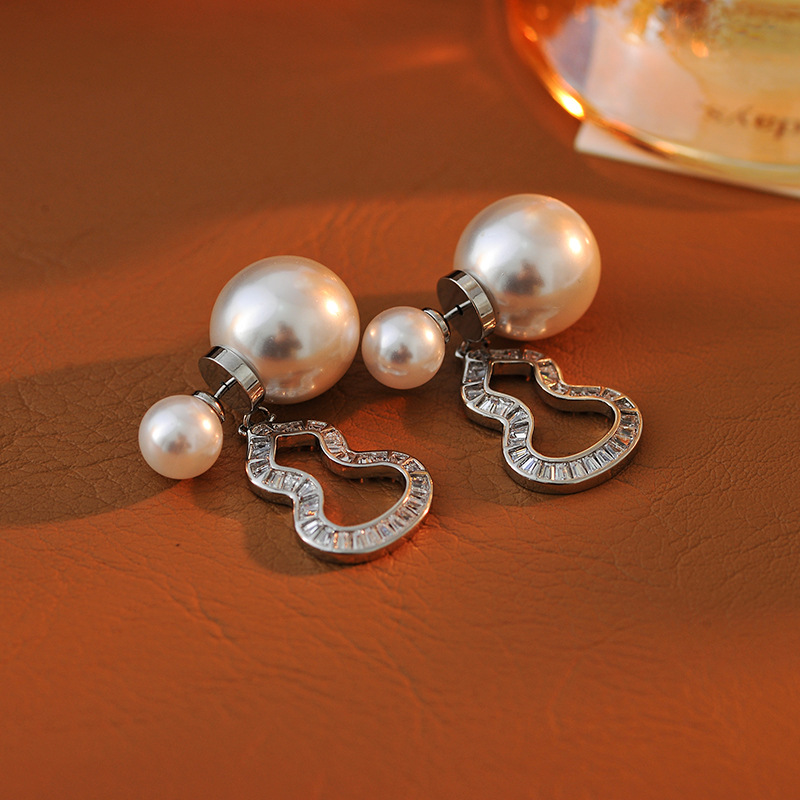 合金锆石耳饰 145号2025年新款葫芦耳环女小众设计气质流苏镂空高