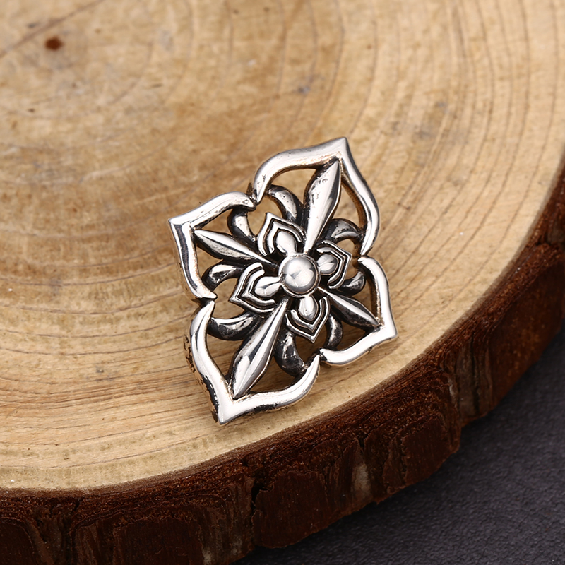 925银胸针 方形十字花胸针 百搭项链流行挂坠