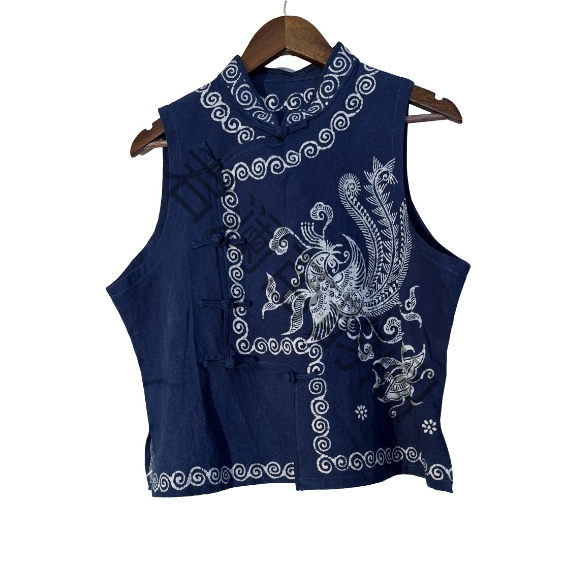 【非遗手工服饰】蜡染民族风短款纯棉显瘦马甲无袖四季款时尚斜襟