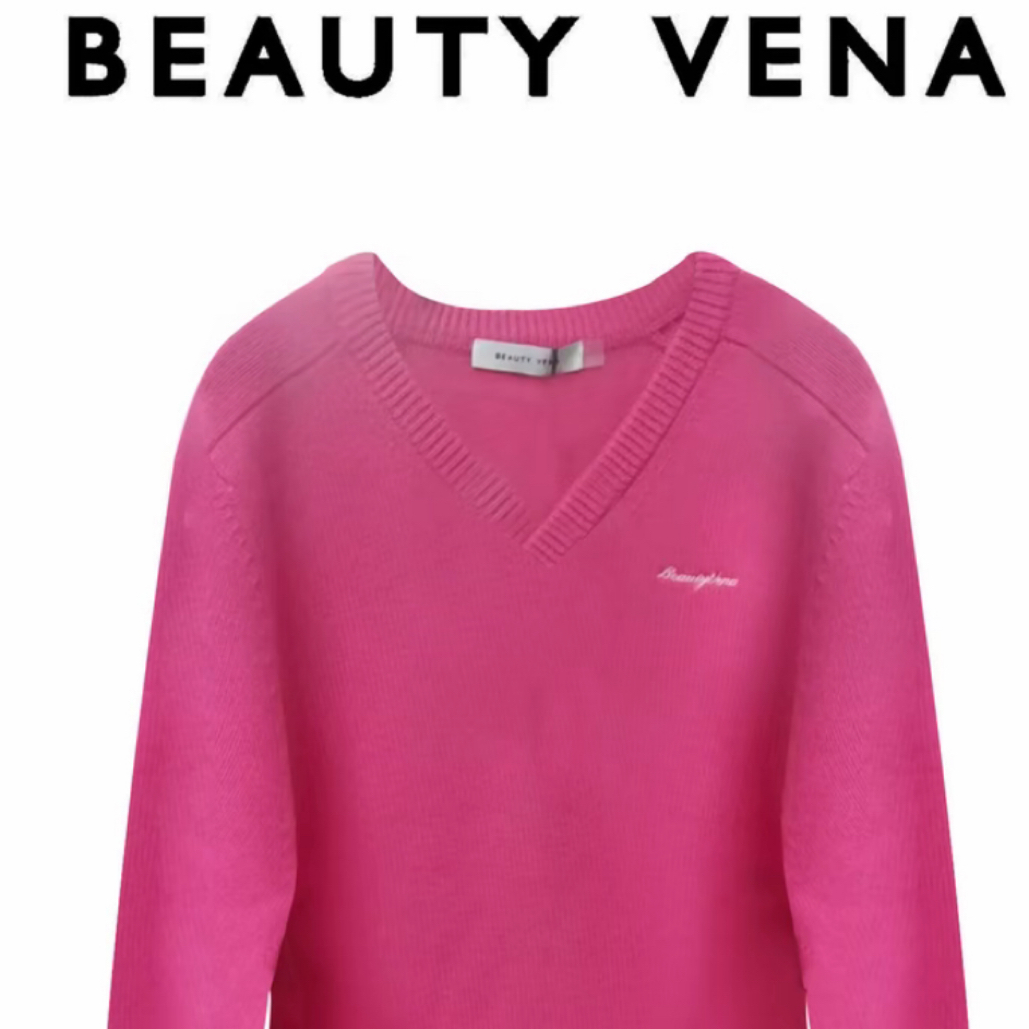 BEAUTY VENA长袖V领针织衫上衣4WZ052