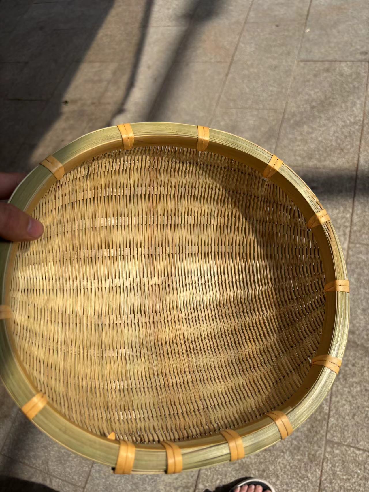 农家自制竹青筐米罗收纳筐馒头框坚固款27cm