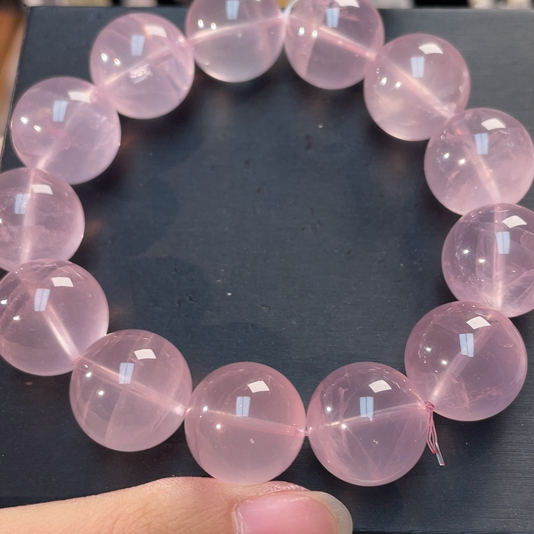手串水晶未镶嵌粉水晶手串fs1302 112号