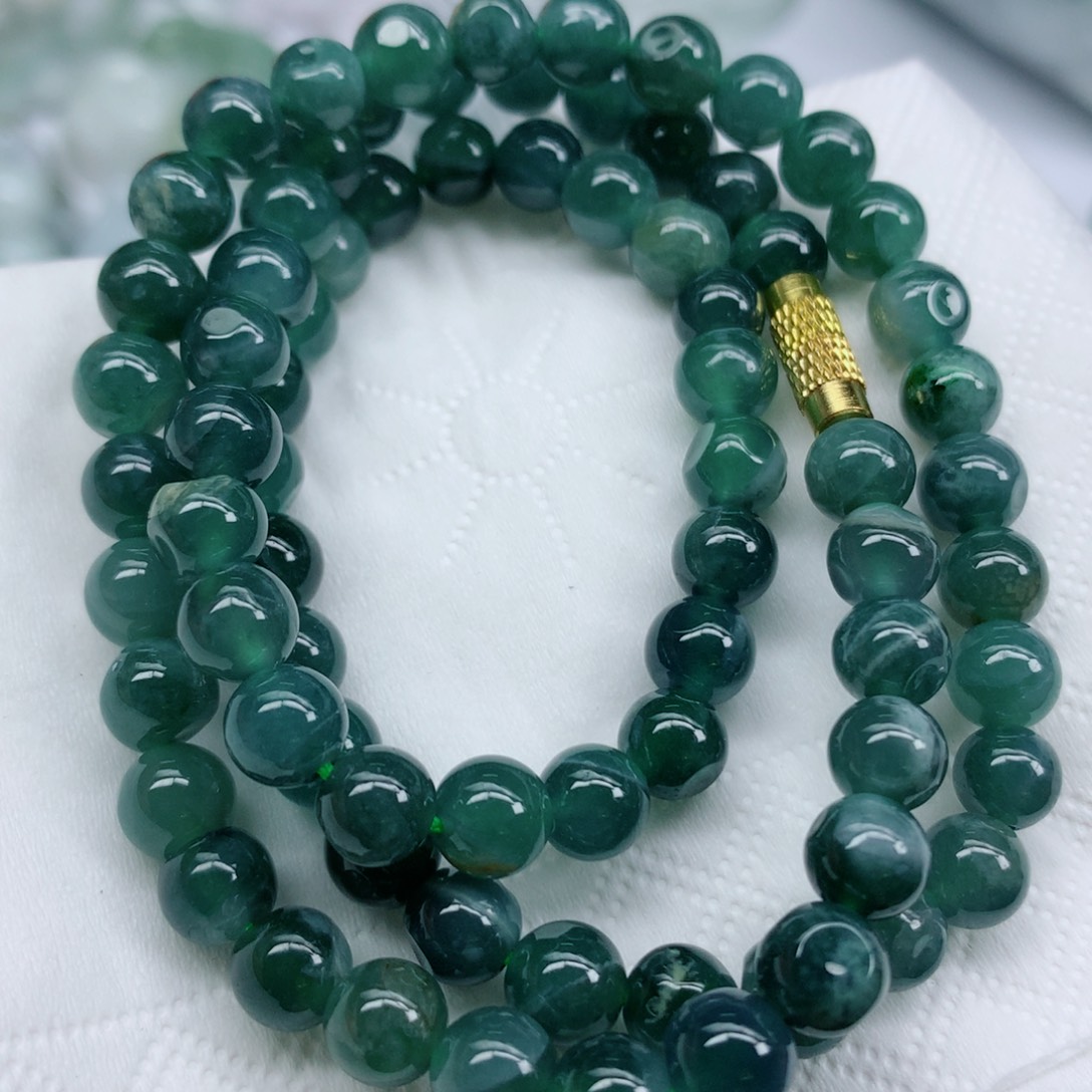 翡翠未镶嵌项链翡翠珠子批发