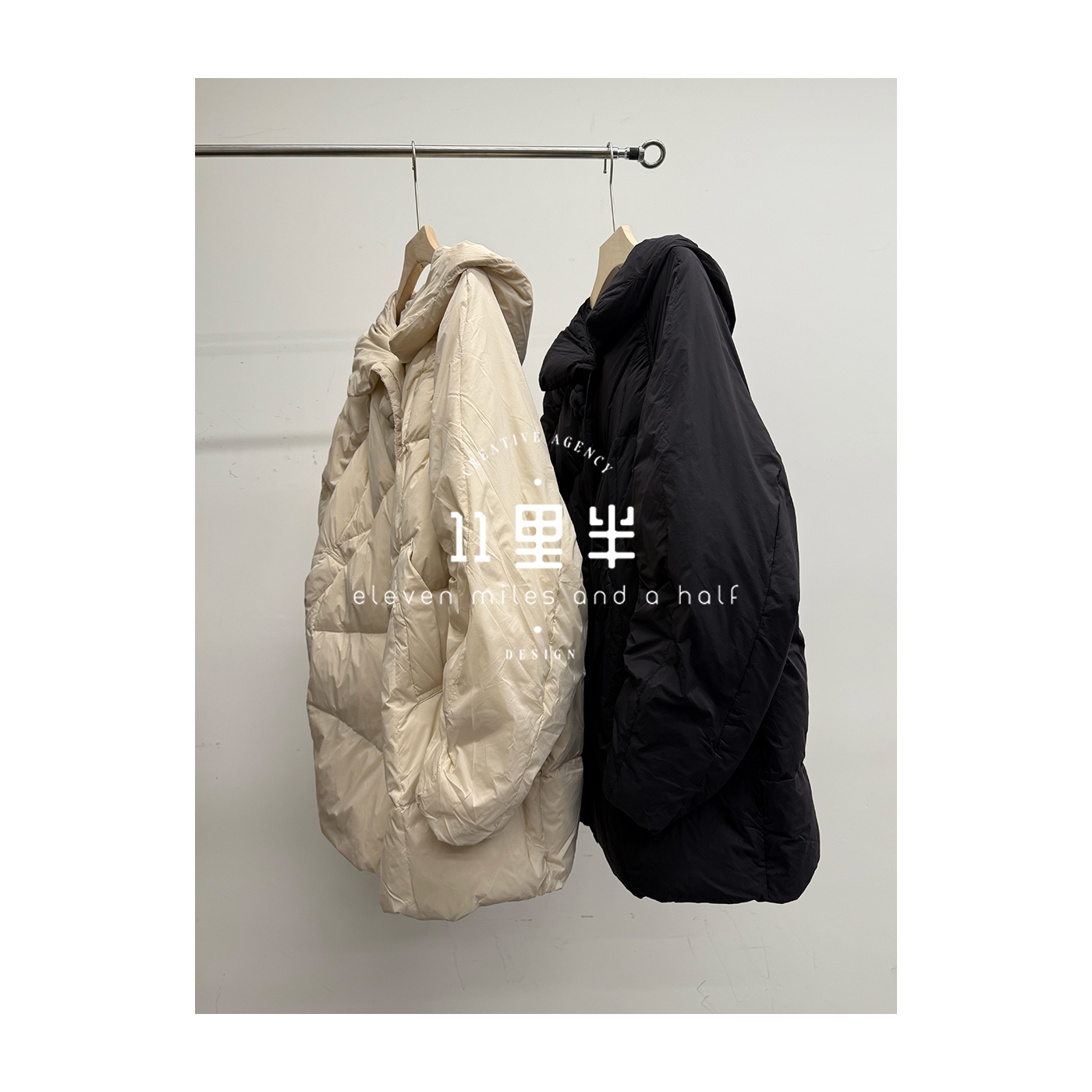 11里半&如懿专属【冬天的秘密】冬季百搭气质纯色保暖中长款鹅绒服