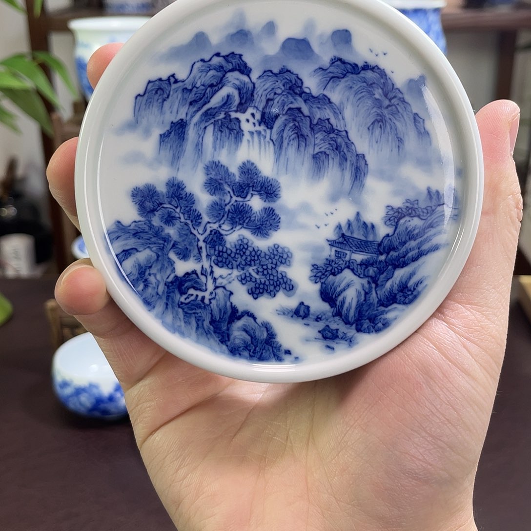 ****陶纯手工手绘重工山水