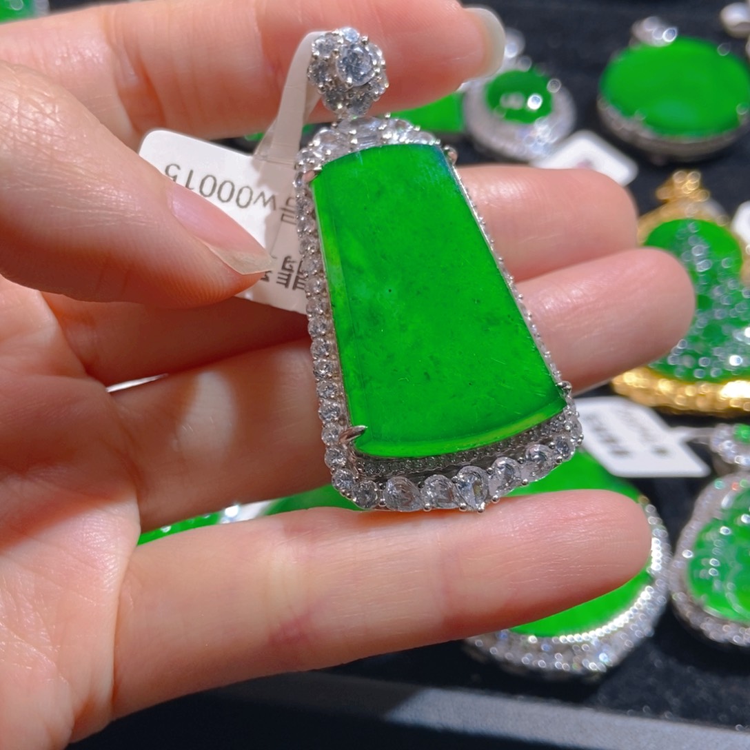 翡翠吊坠(不含链)银S925镶嵌