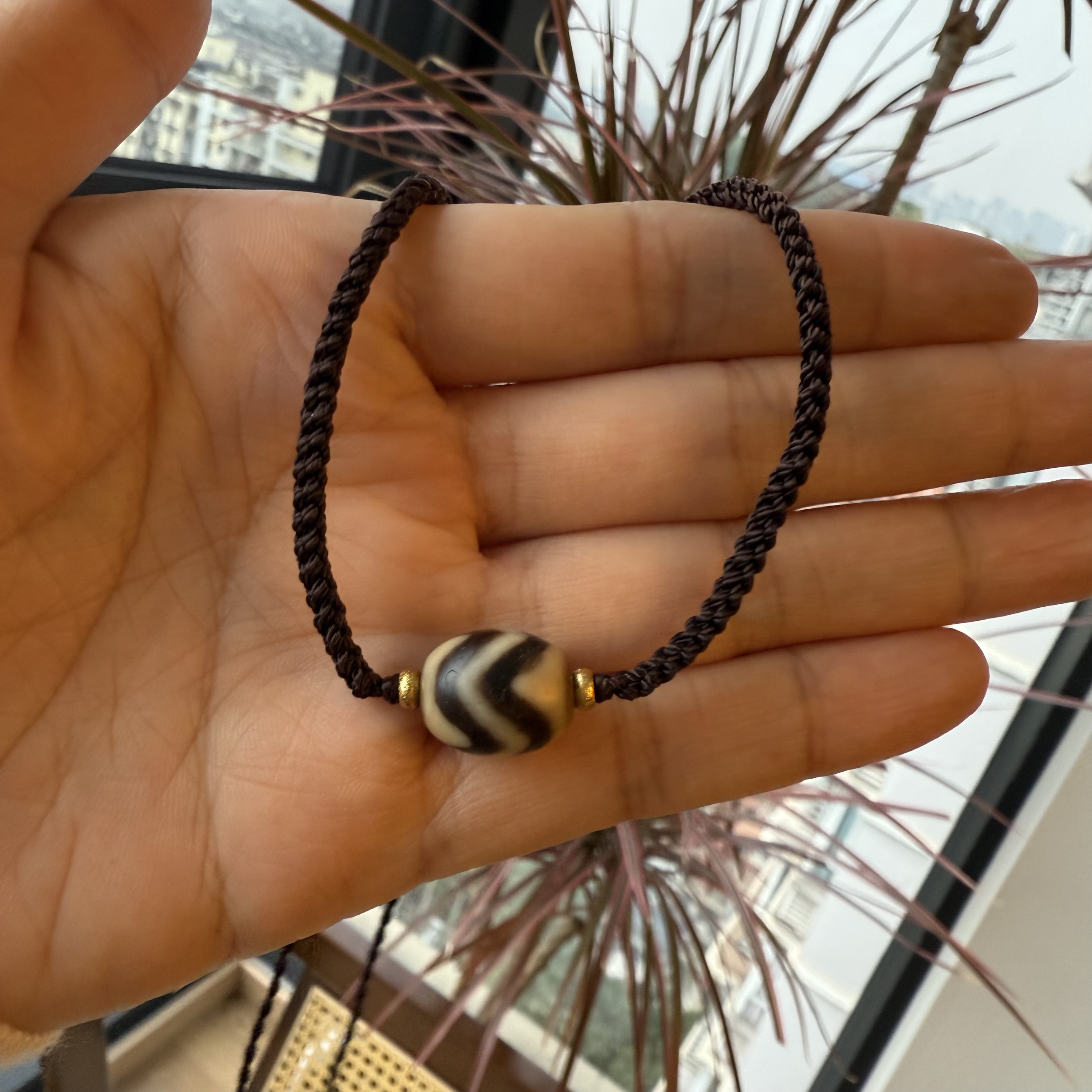 非金属珐琅项链 单珠双水纹编织项链040号