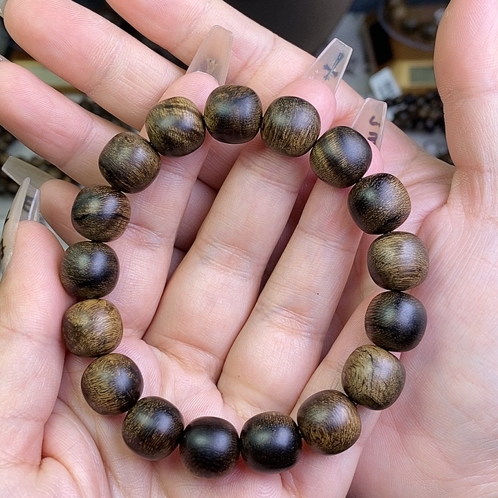 沉香手串雪**原越南芽庄白棋楠1.2瘤疤