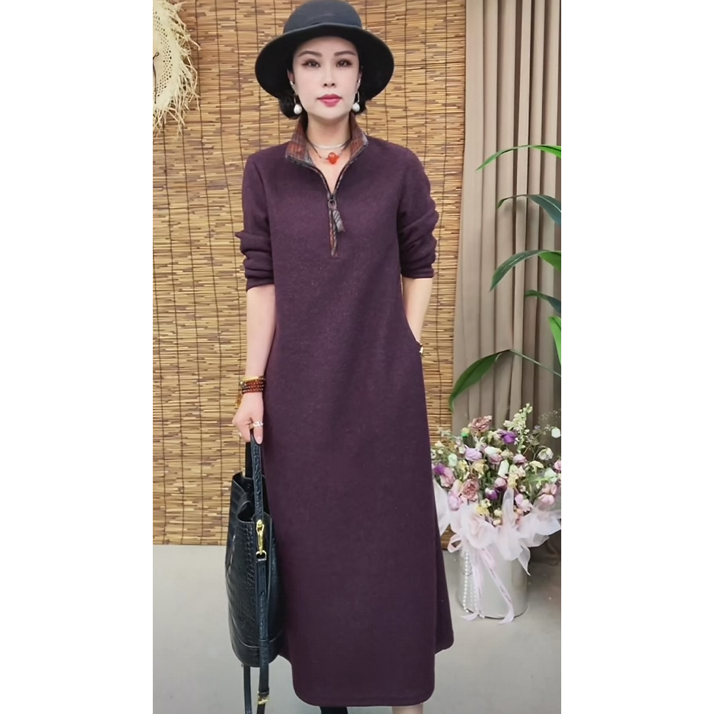 秋冬季爆款休闲长袖百搭宽松女士时尚气质洋气连衣裙705