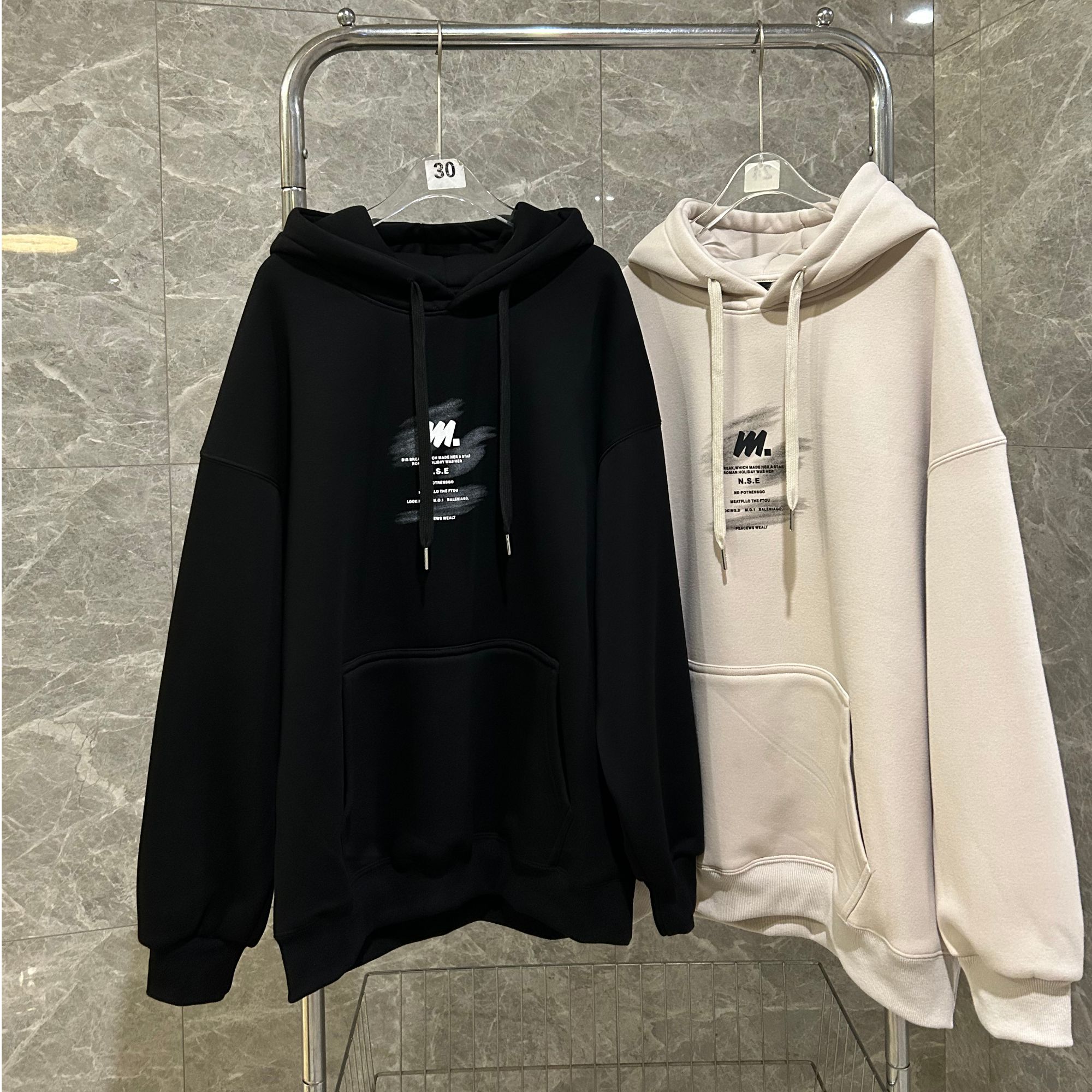 青少年连帽加绒卫衣一体绒套头上衣