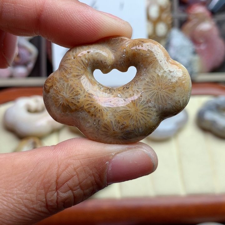 硅化珊瑚（珊瑚玉）颈饰未镶嵌