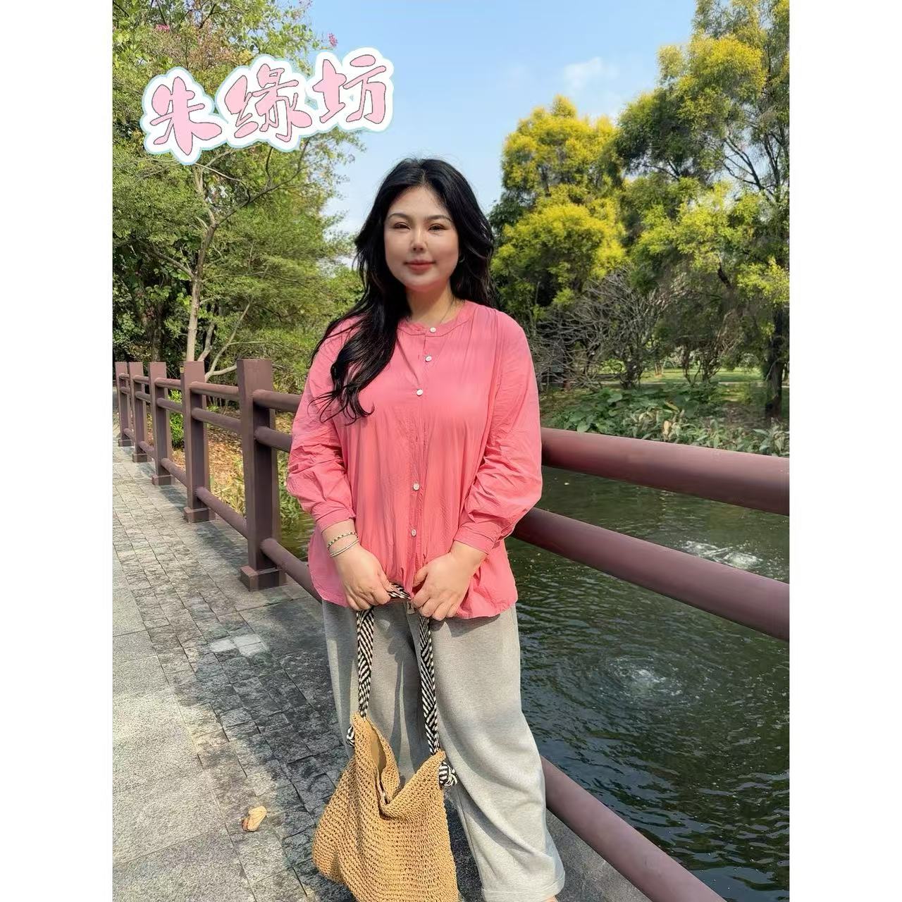 【伊伊推荐】春季新款大码气质全棉显瘦圆领衫