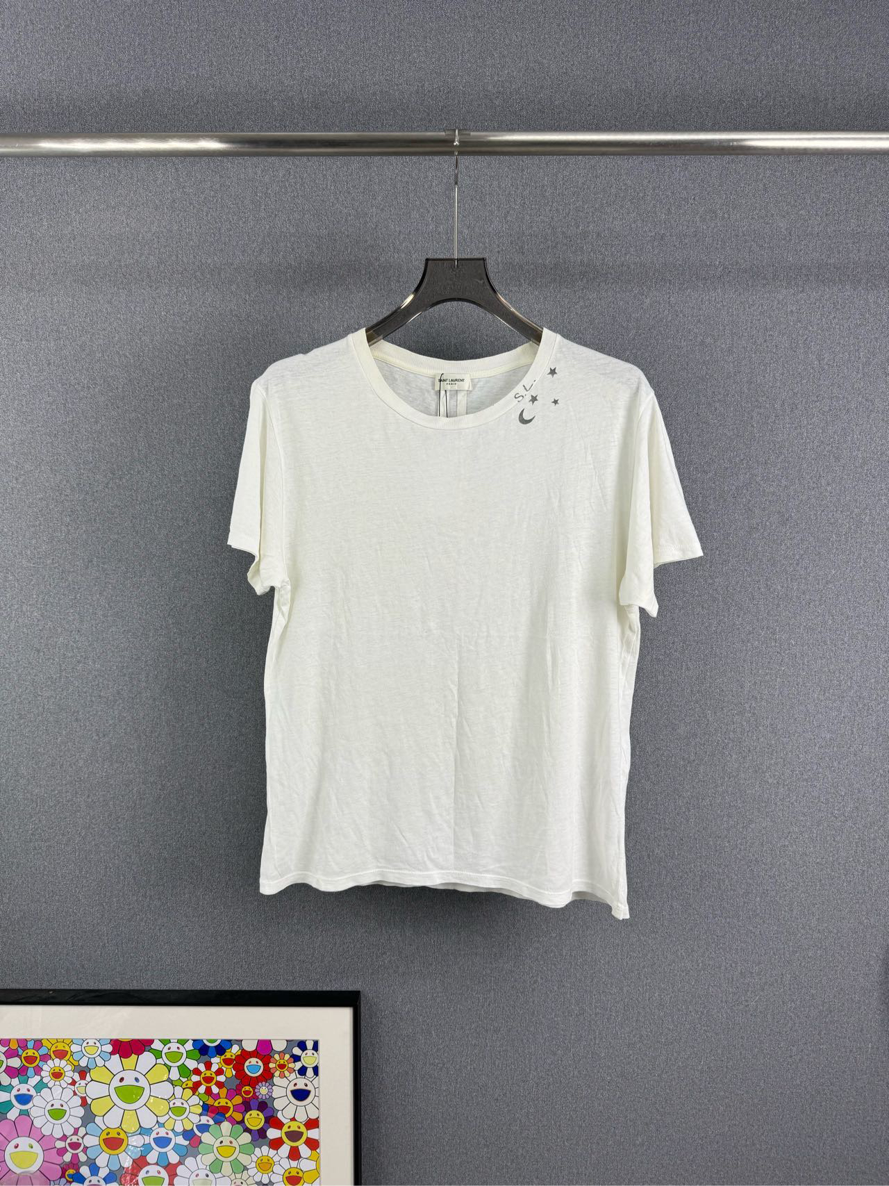 99新 YSL/圣罗兰 SAINT LAUREN SLP音符小LOGO短袖 L码 99新12797