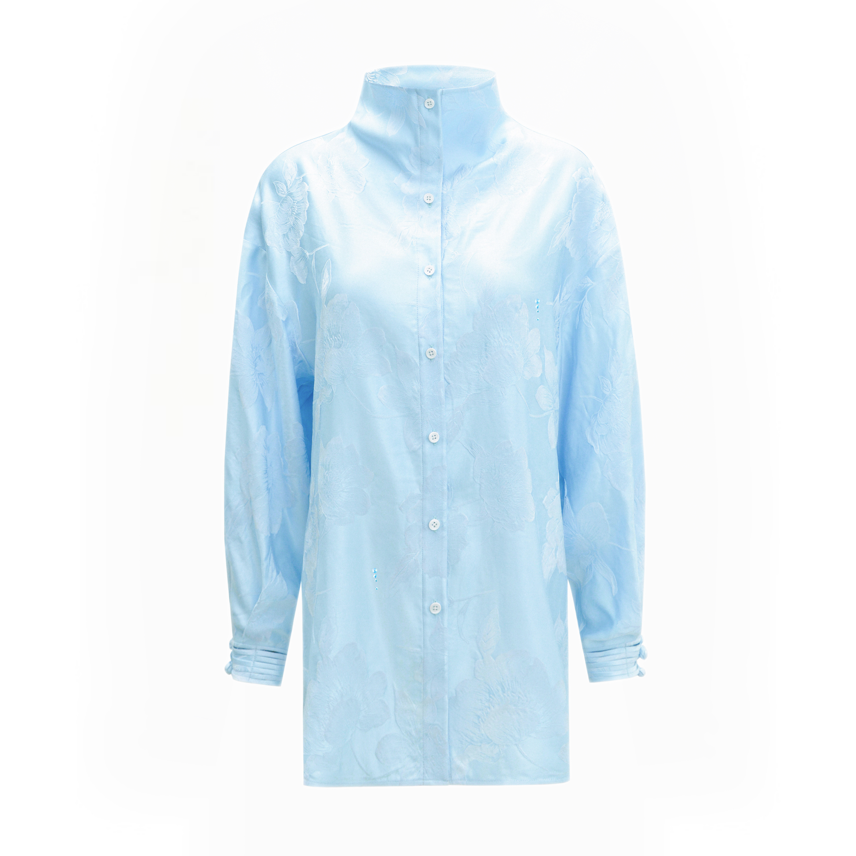 Messential C042 青落提花 荡领长袖衬衫