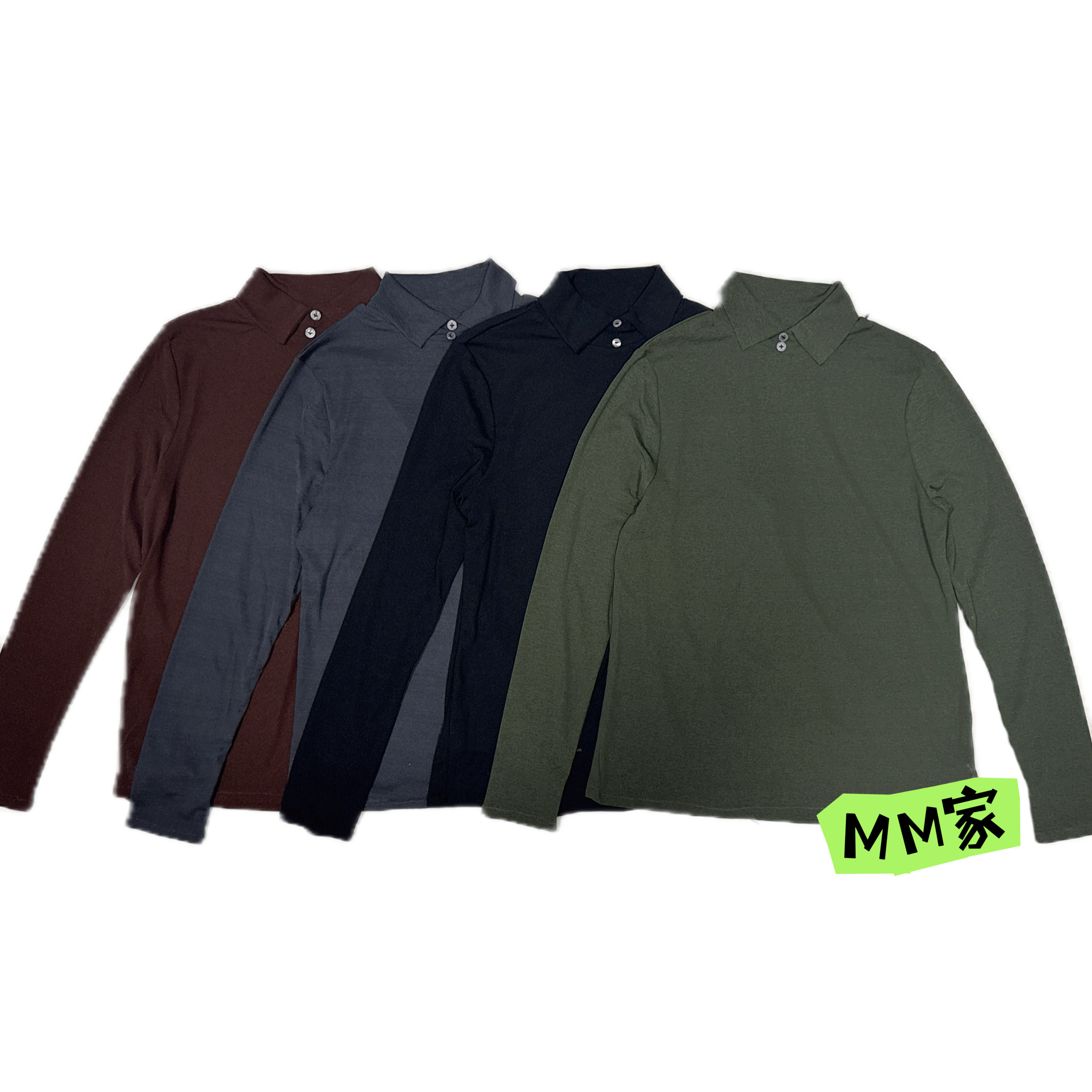 【MM】欧货常规休闲百搭小翻领打底衫T恤