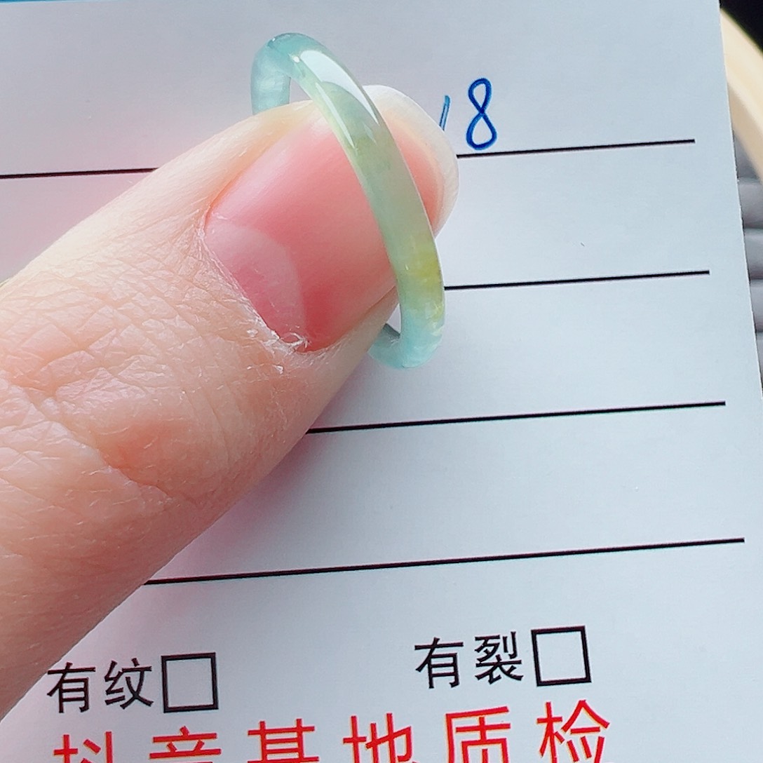 未镶嵌戒指翡翠安***福戒圈