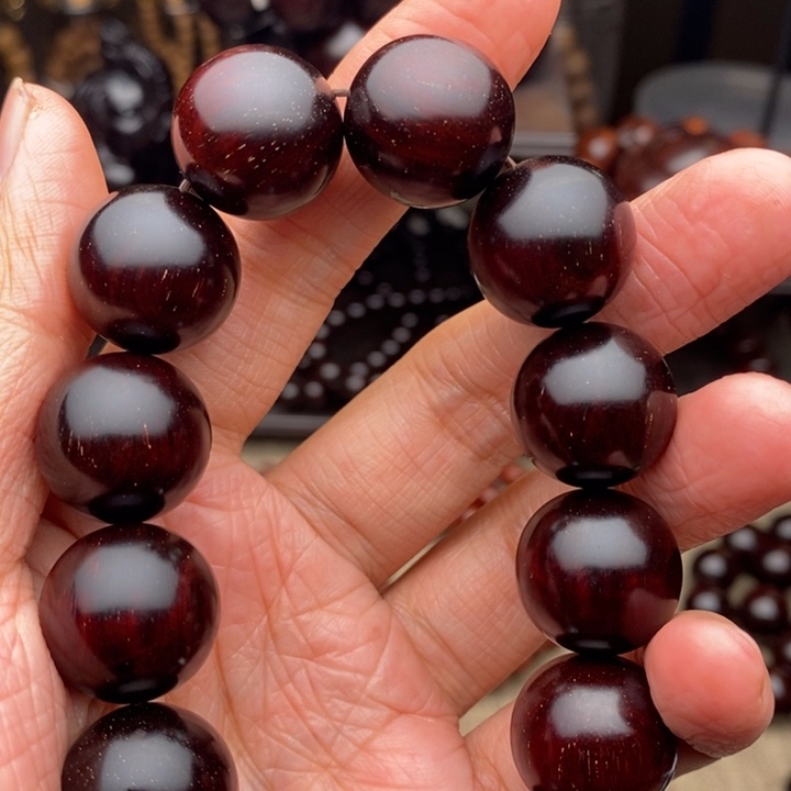 檀香紫檀（小叶紫檀）手串/手链1.8泥料多金星