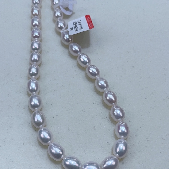 淡水珍珠颈饰银S925镶嵌米珠放漏嘎嘎亮几乎无暇