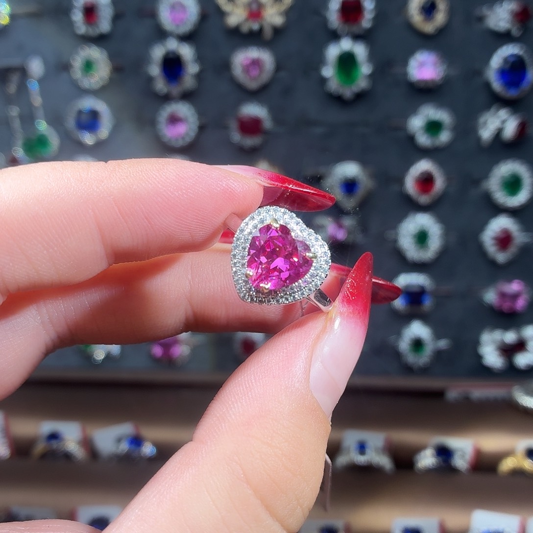 925银培育帕帕拉恰色粉蓝宝