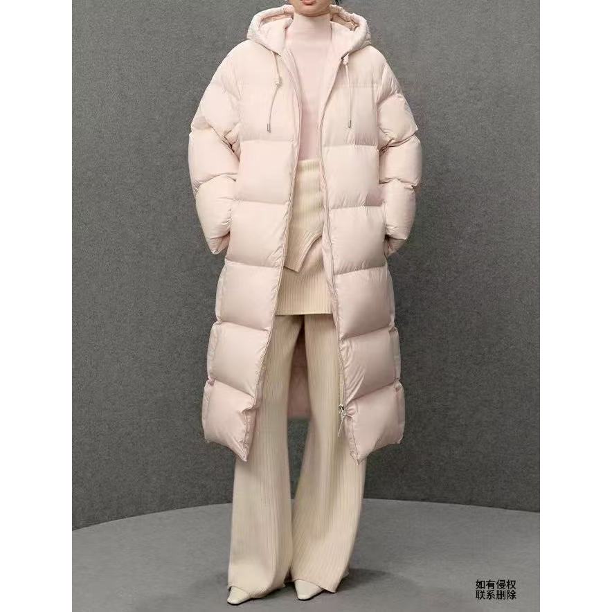 『朱小姐』25冬季长款过膝连帽保暖羽绒服  G725