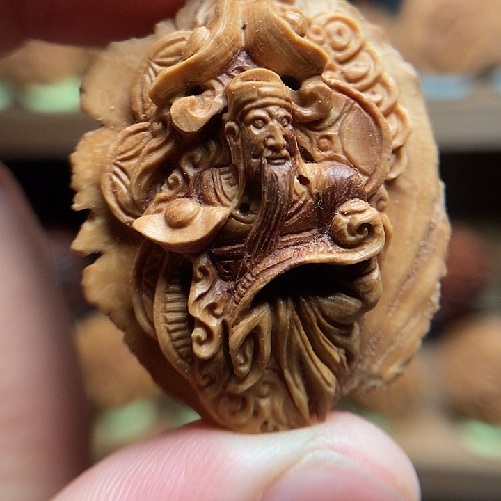 纯手工浮雕财神单颗