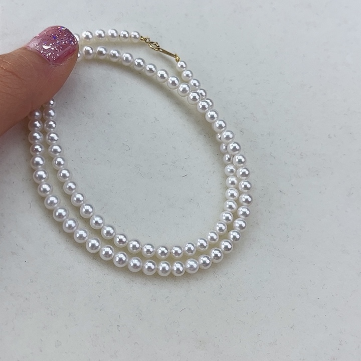 淡水珍珠颈饰18K金镶嵌➕4高品