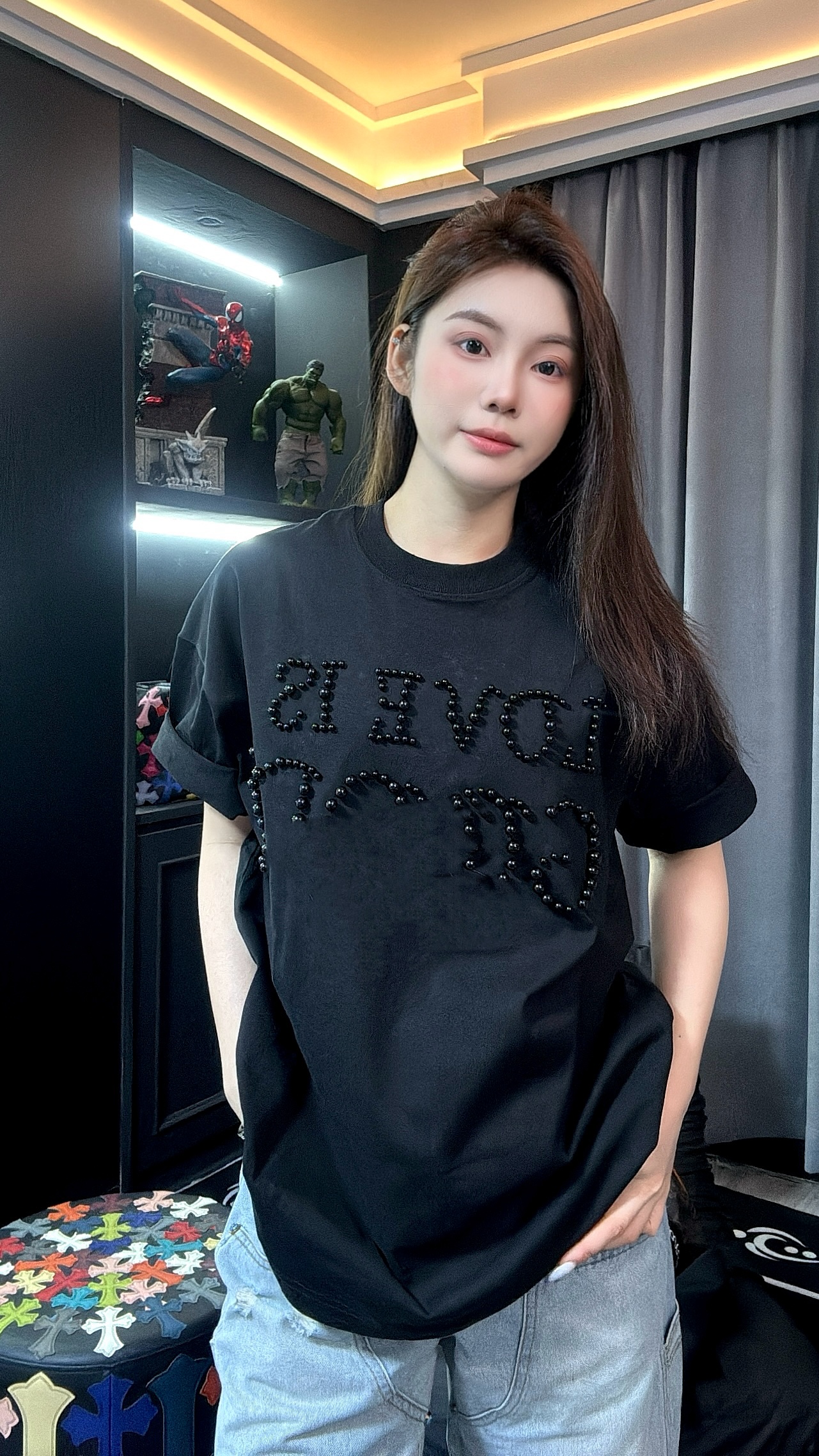 九亿专属 （黑武士珍珠短袖）休闲男女同款T时尚夏款百搭