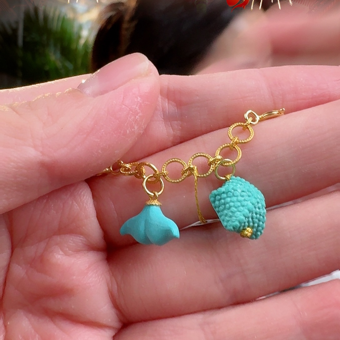 绿松石珠宝奇石18K金镶嵌