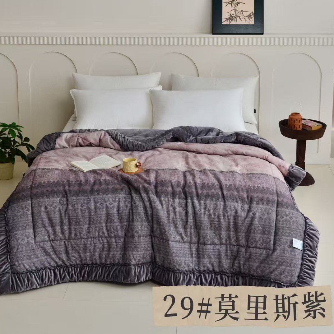 秋冬新款双层纱泡芙被双人200*230微瑕～Y023