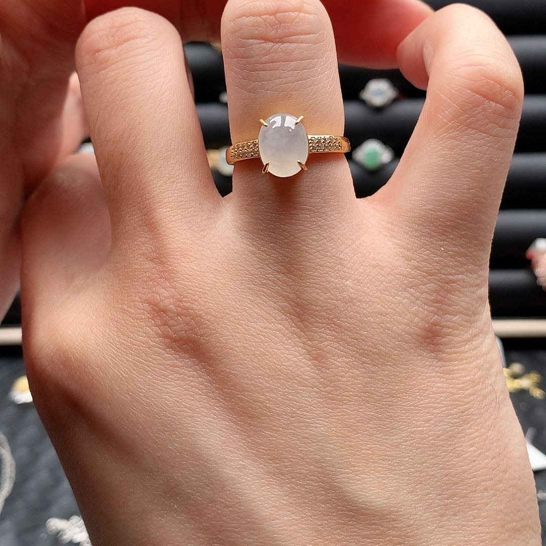 翡翠戒指银S925镶嵌0264