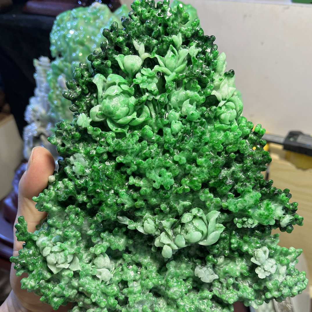 精品翡翠荷花摆件