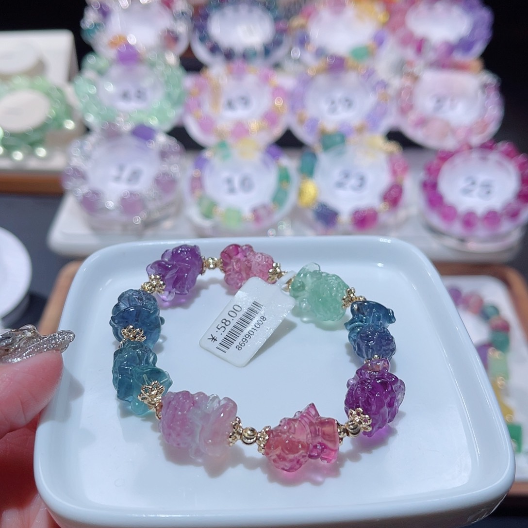 水晶手串未镶嵌吞金