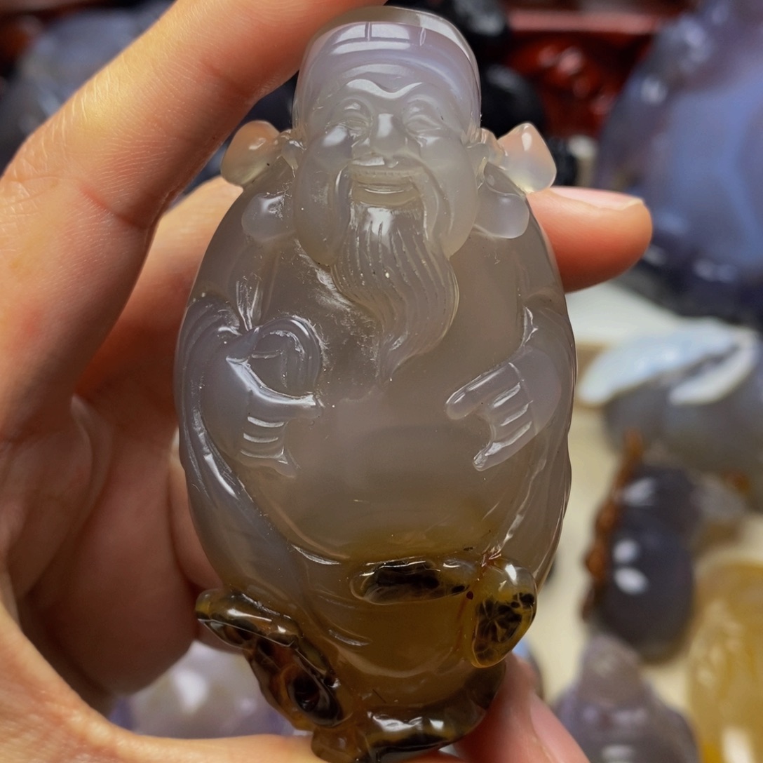 玛瑙/玉髓手把件未镶嵌