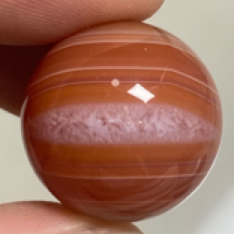 多彩条纹！天然晶体凤眼超正双眼彩色缠丝玛瑙16.3mm