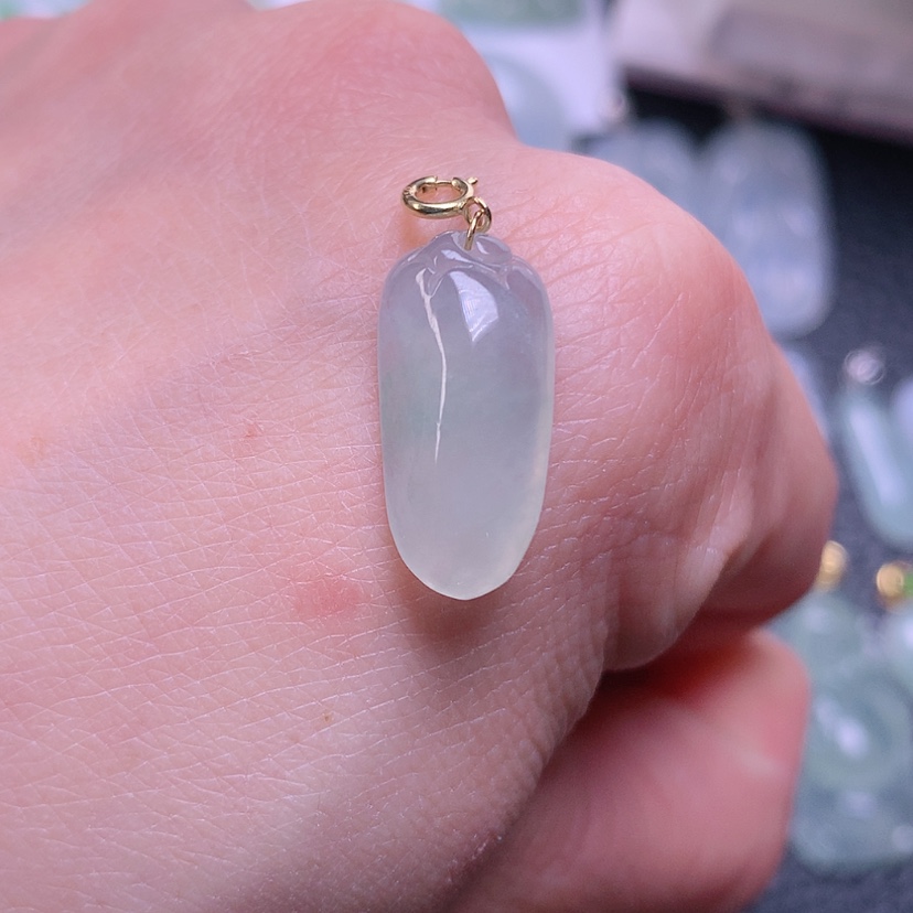 【闪购商品】翡翠颈饰18K金镶嵌天然缅甸翡翠