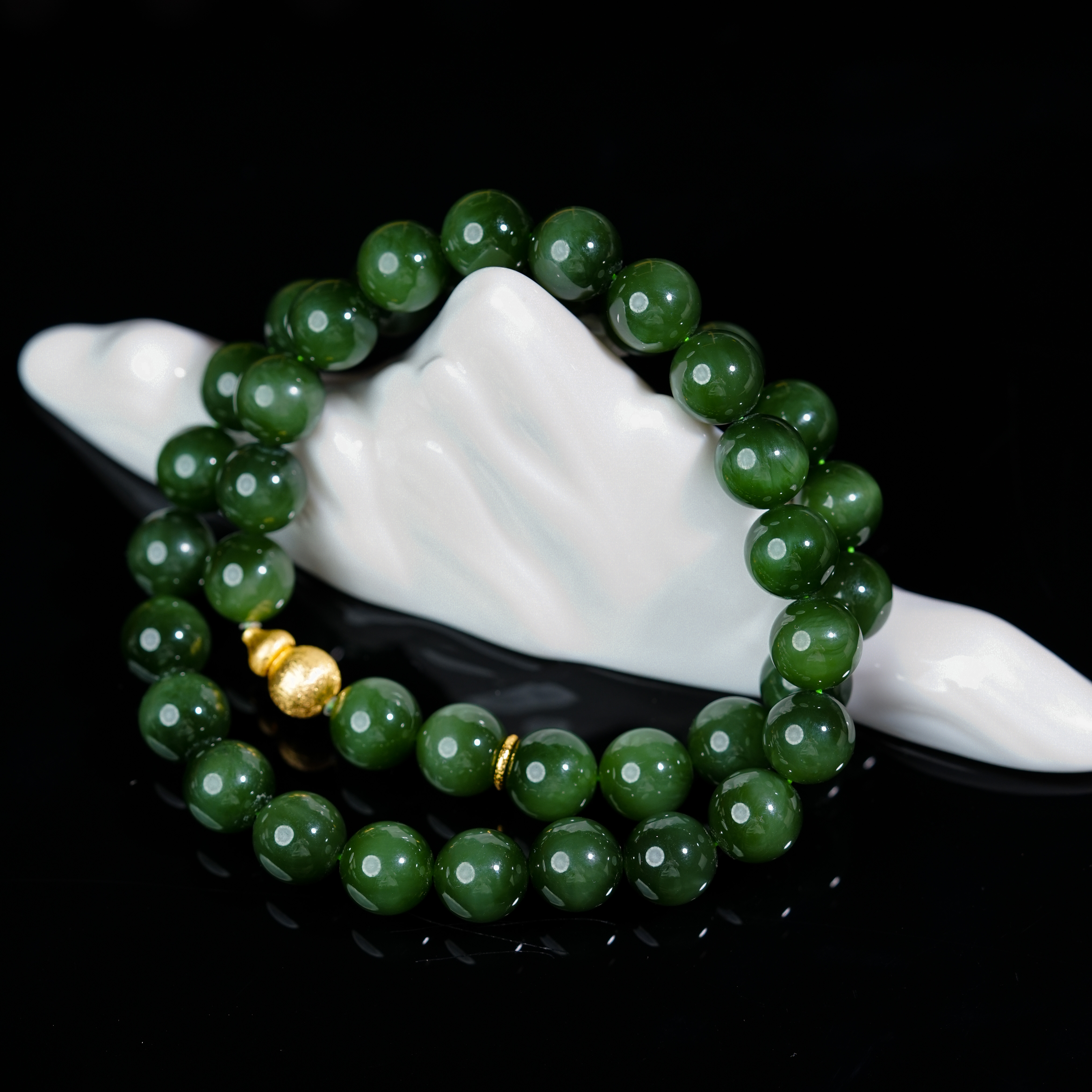 【小涵专属】S925和田玉碧玉葫芦项链 11mm/46cm KT0500171