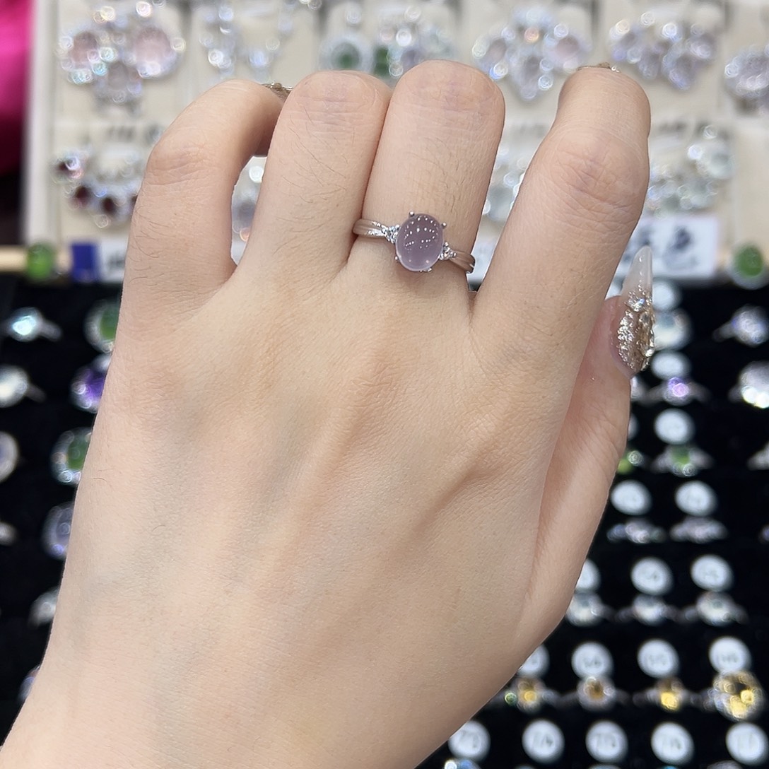 带****银S925镶嵌萤石戒指