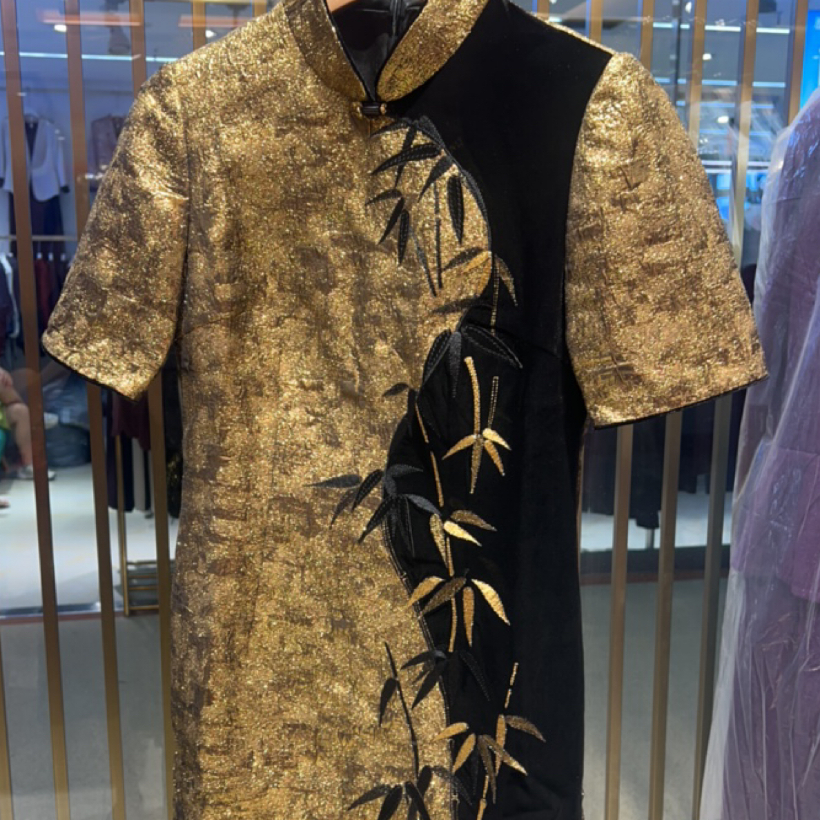 朱紫褕170505金色旗袍婚礼妈妈装喜婆婆喜妈妈装