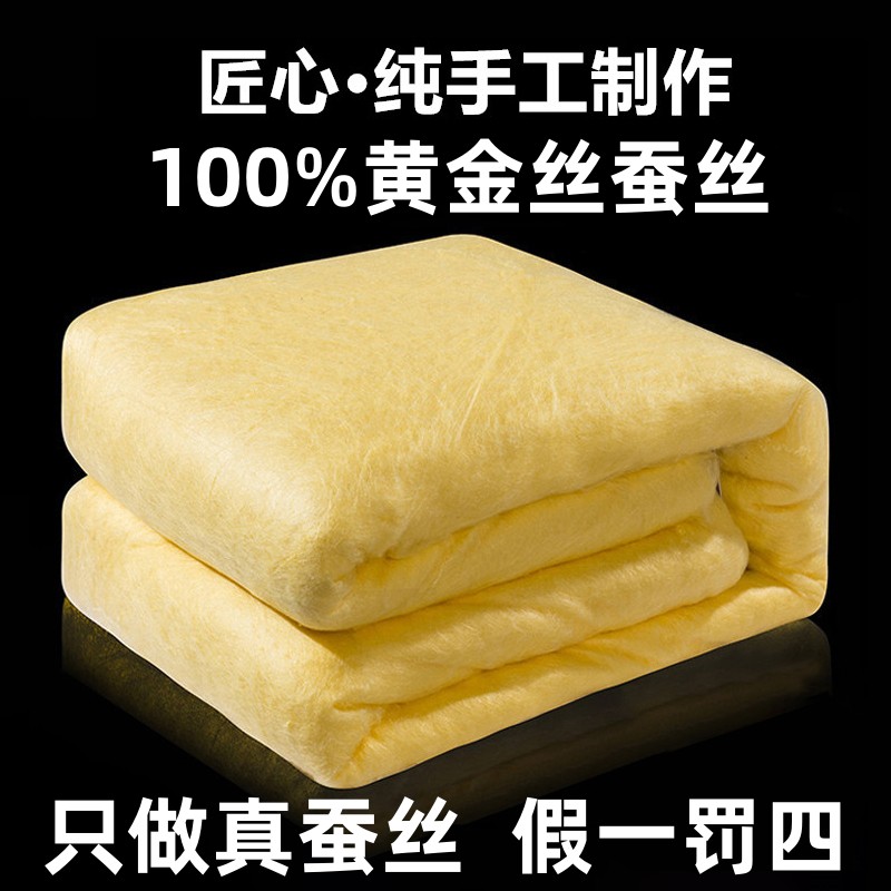 梧爱蚕  100%黄金蚕丝【黄金丝网纱内胆】夏凉被