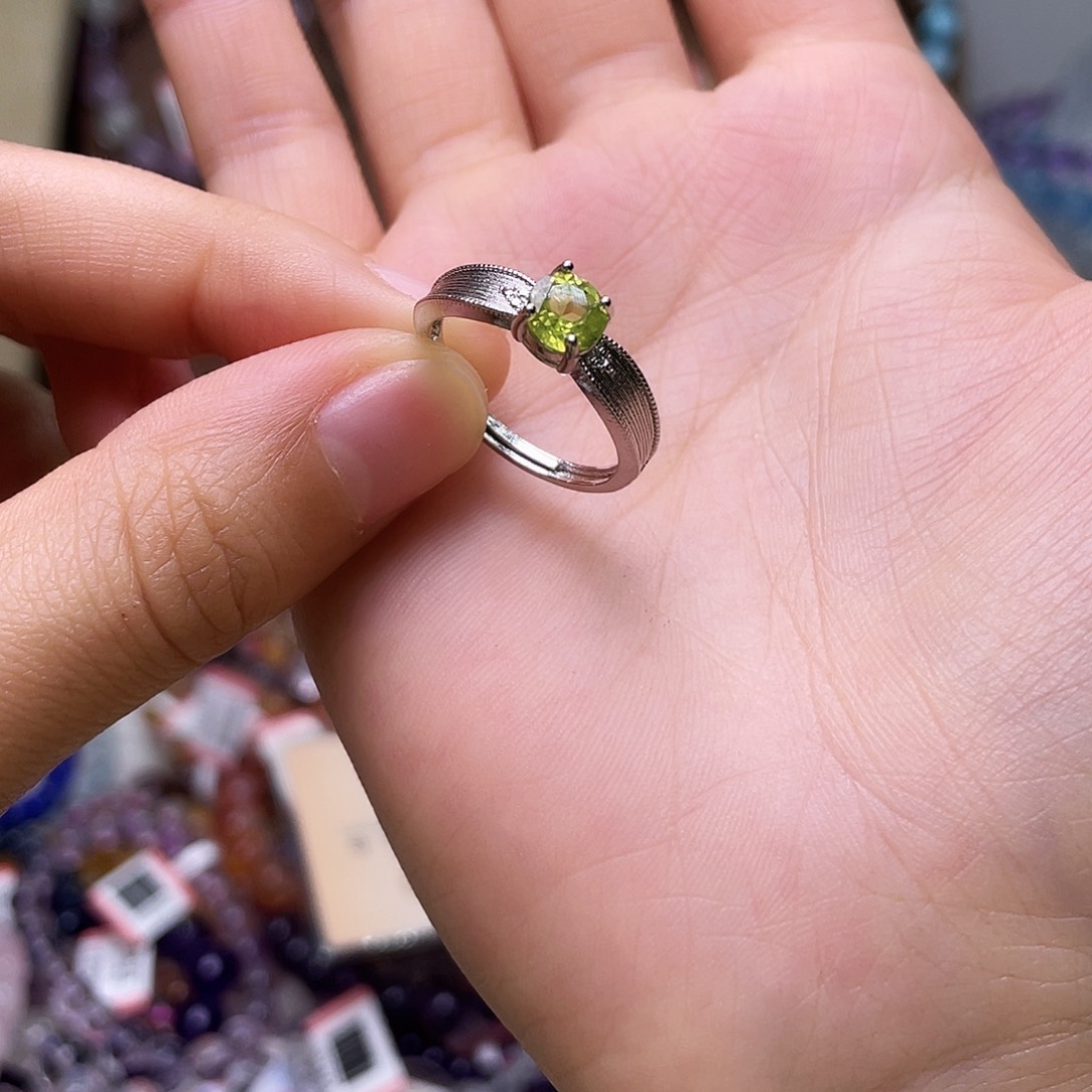 橄榄石未镶嵌戒指000