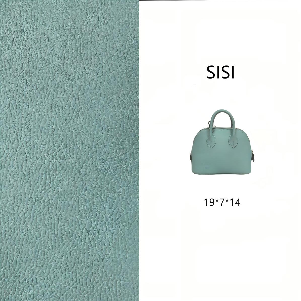 【尺寸：19*7*14】SISI原创设计高定女包保龄球mini19-微风蓝银扣