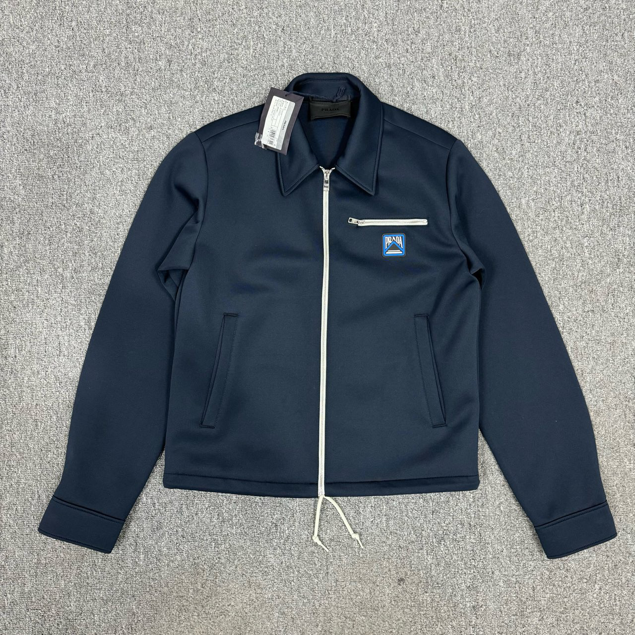 11760179 Prada普拉达 蓝色橡胶logo夹克外套 未使用带吊牌48码