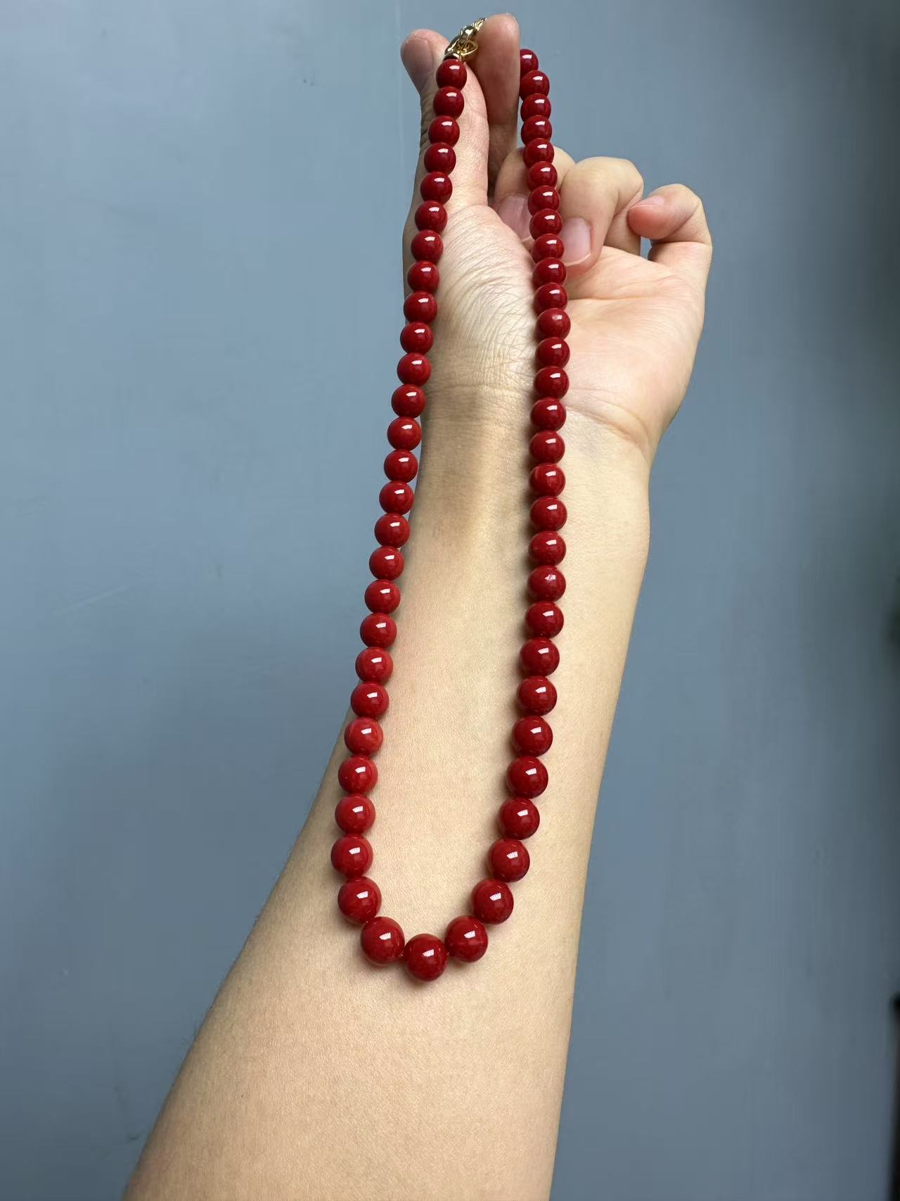 高货红色项链8mm项链