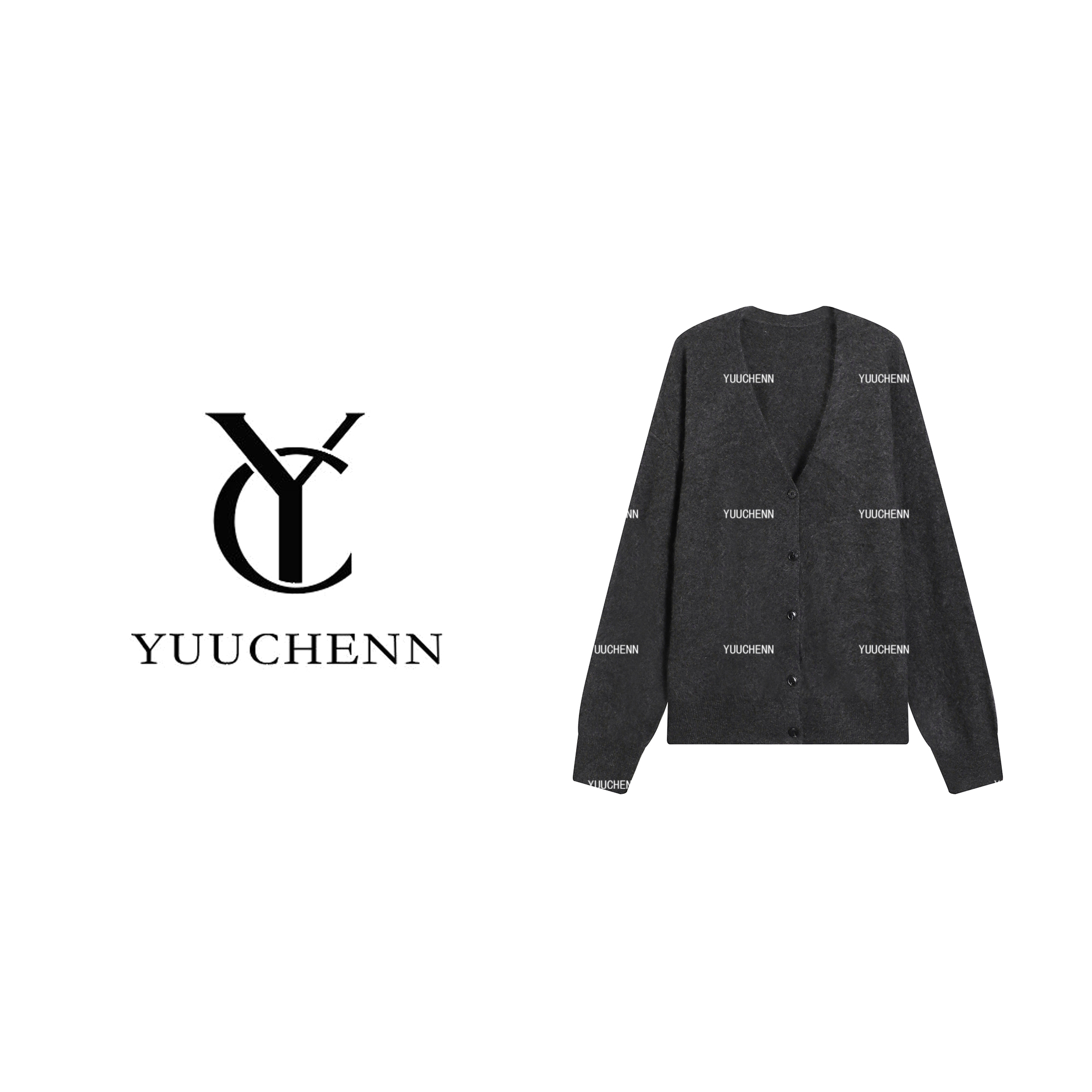 YUUCHENN“旅行稻香”山羊绒V领复古保暖毛衣秋冬宽松25C-W80159