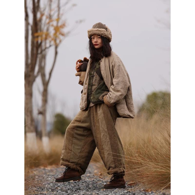 衣路38333冬季新款拼接棉裤